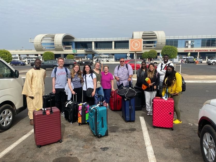 group image of students at international airport